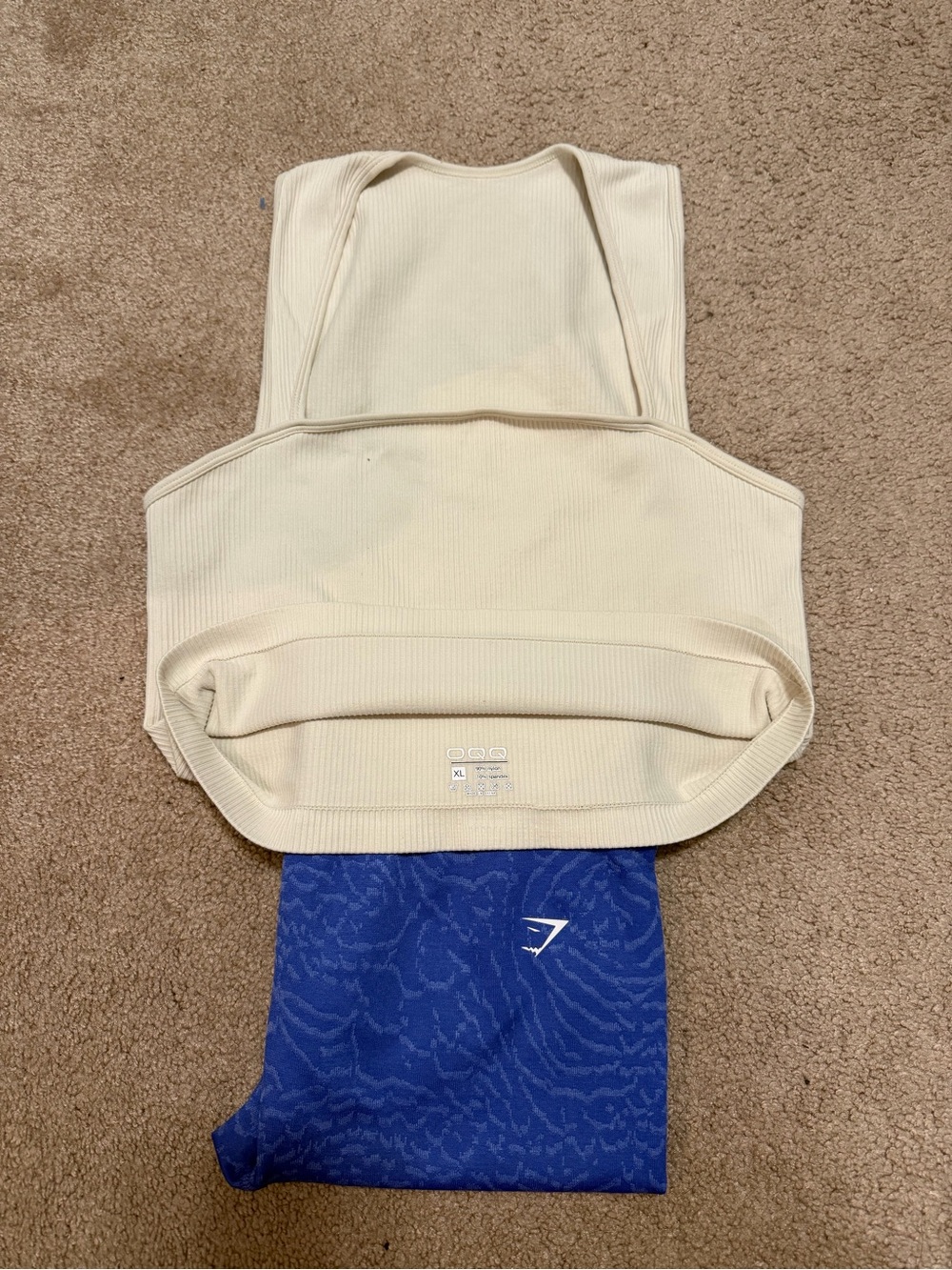OQQ Ribbed Square-Neck Crop Tank - Picture 2 of 3